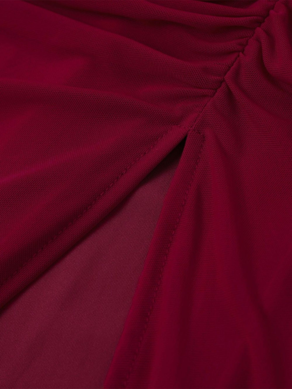 Halter Neck Ruched Slit Maxi Dress - Picture 11 of 16